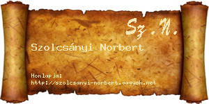 Szolcsányi Norbert névjegykártya