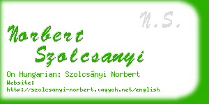 norbert szolcsanyi business card