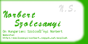 norbert szolcsanyi business card